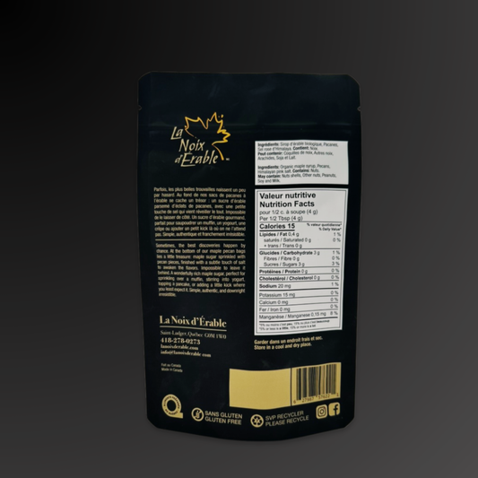 Sucre d’érable et éclats de pacanes