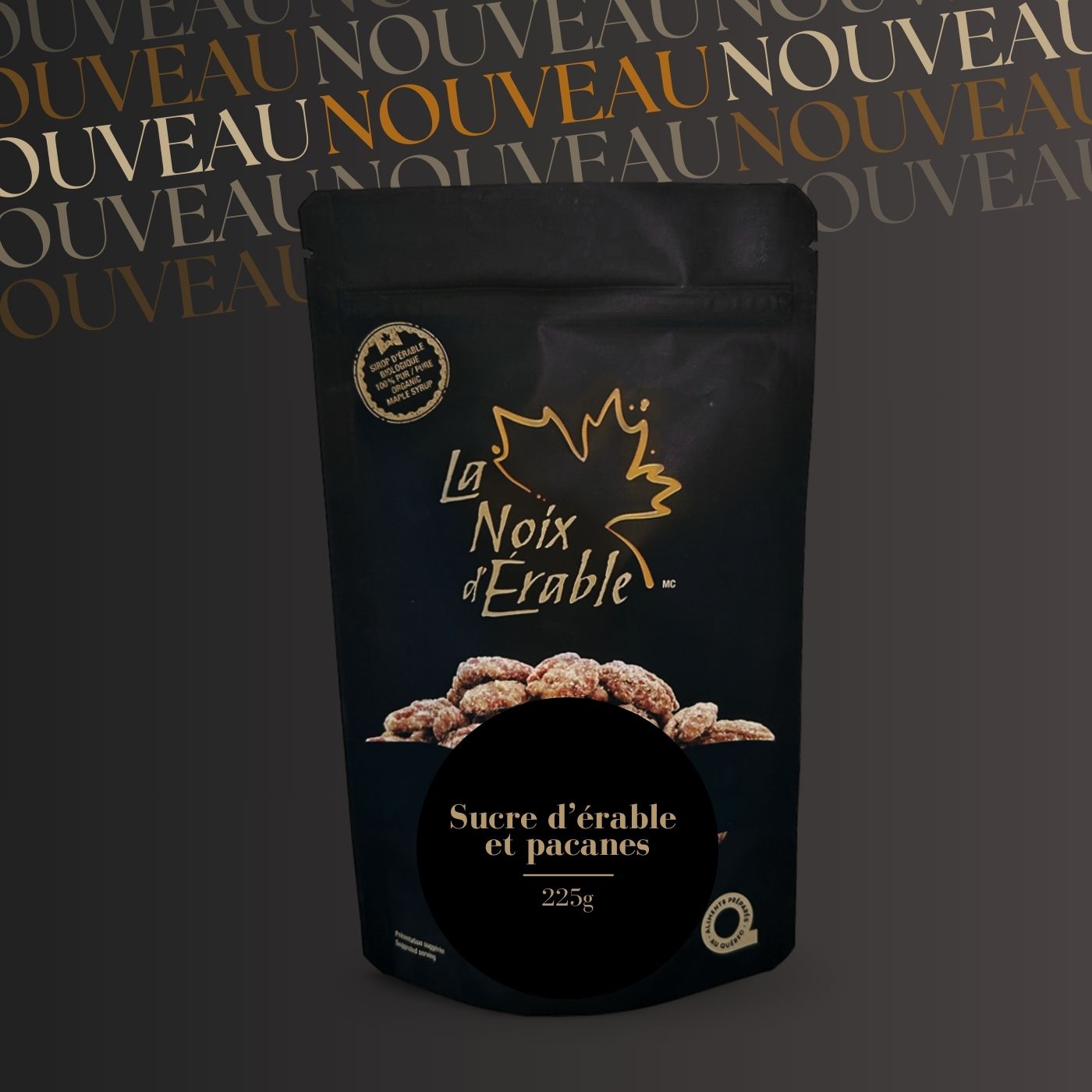 Sucre d’érable et éclats de pacanes