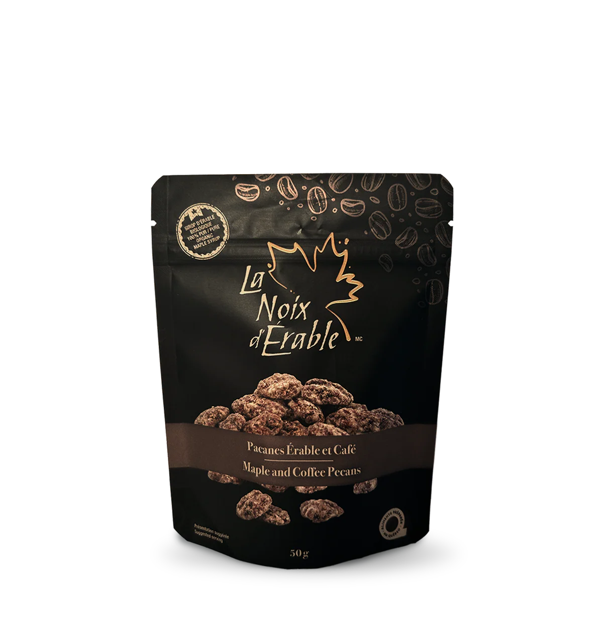 Sachet de 50 g de Pacanes Érable et Café